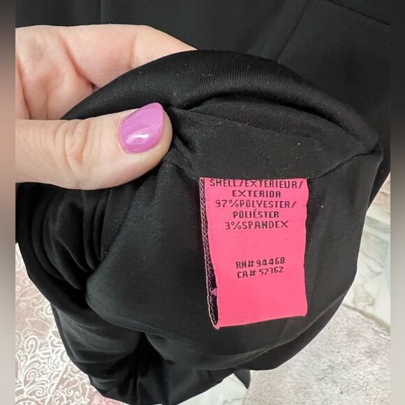 Betsey Johnson Womens Crepe Puff Sleeves Sheath Dress Black 8 - Picture 7 of 7